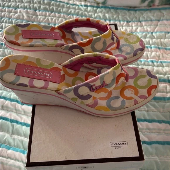 Coach Women's Colorful Patterned Heels - Picture 4 of 7